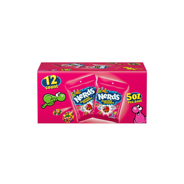 Nerds Gummy Clusters Medium Peg Bag – 12ct Retail Pack
