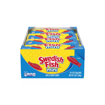 Swedish Fish Mini Soft & Chewy Candy – Bulk 12 Pack Case (24ct per Pack)
